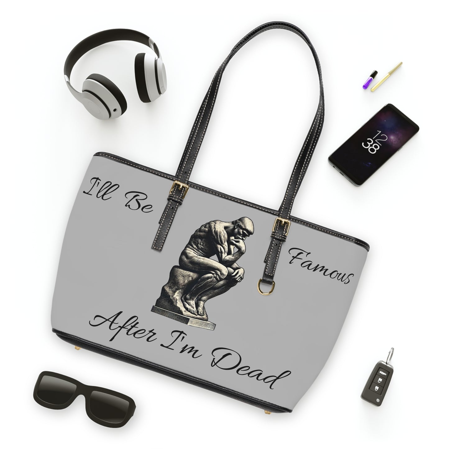 Philosopher Shoulder Bag - I’ll be famous after I’m dead - PU Leather Shoulder Bag