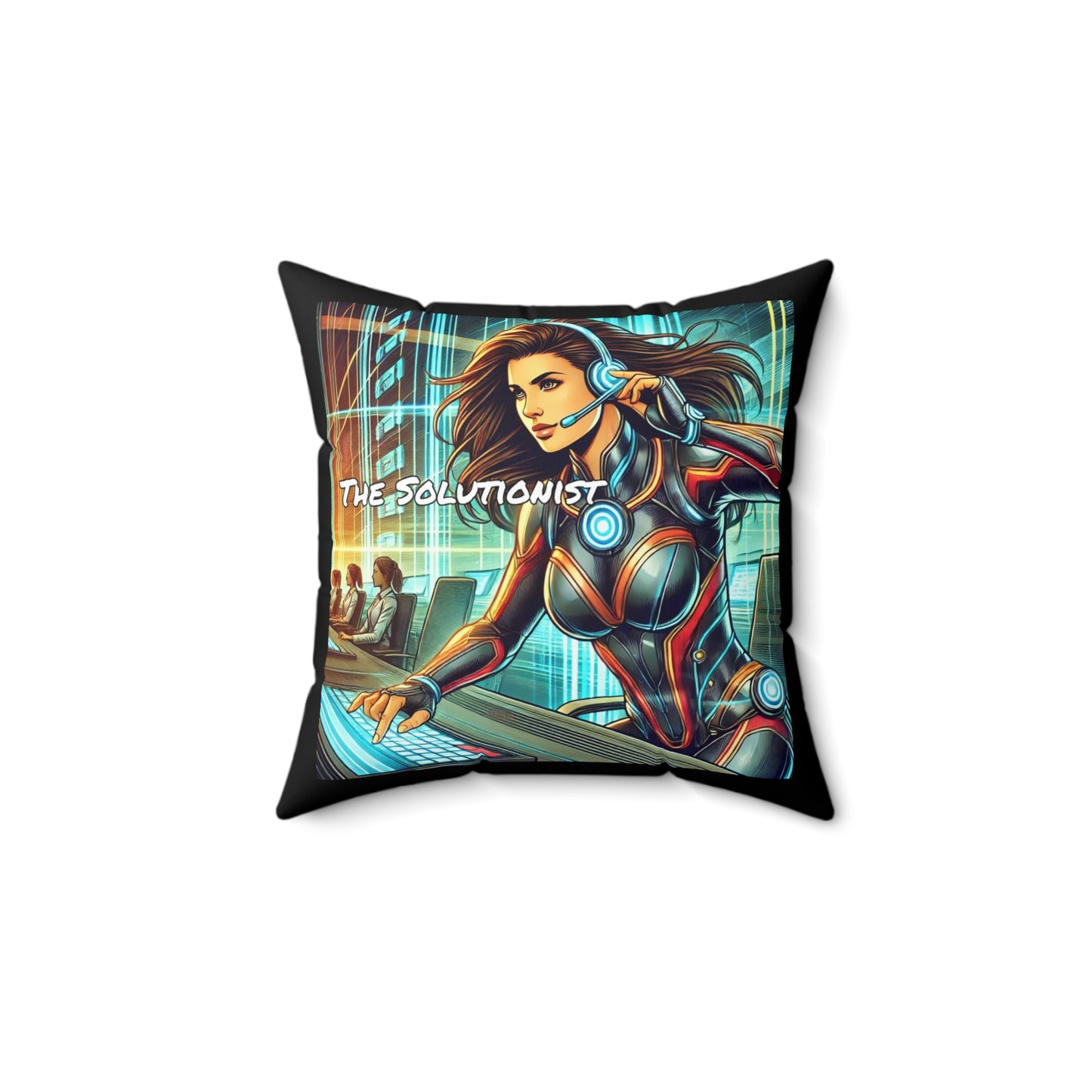 The Solutionist Super Hero Spun Polyester Square Pillow