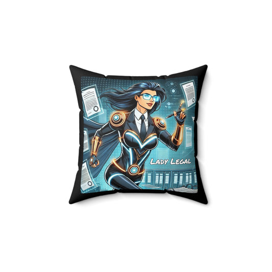 Lady Legal Super Hero Spun Polyester Square Pillow