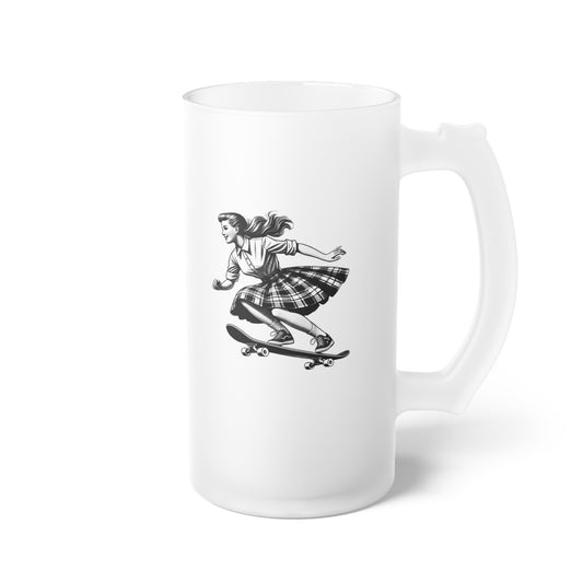 Skateboarding Postmodern Frosted Glass Beer Mug