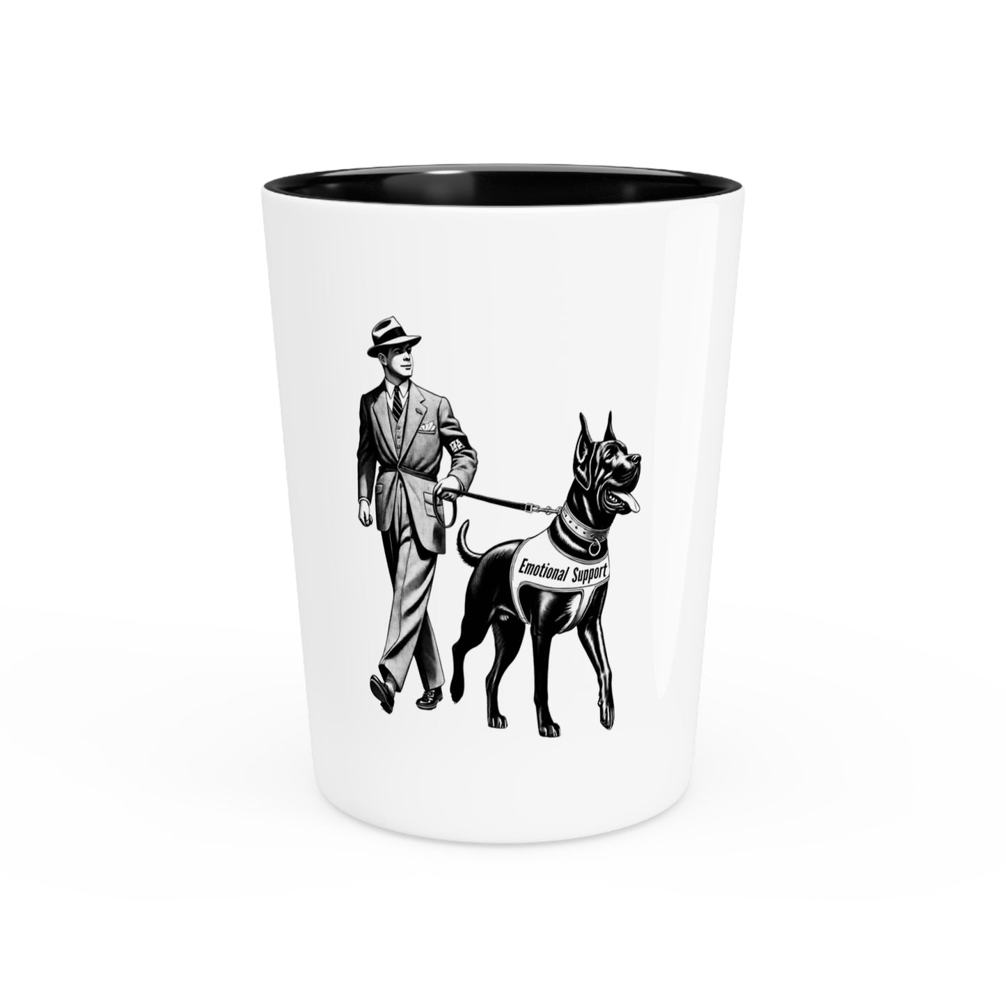 Emotional Support Dog Postmodern Shot Glass