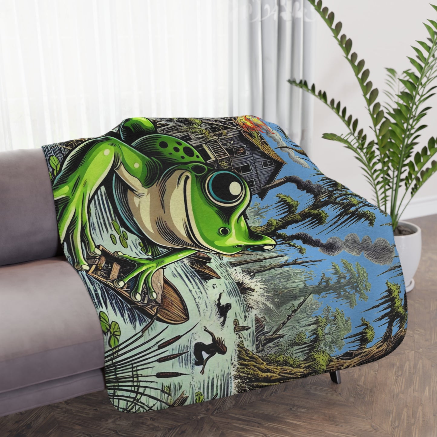 Giant Frog Sherpa Blanket