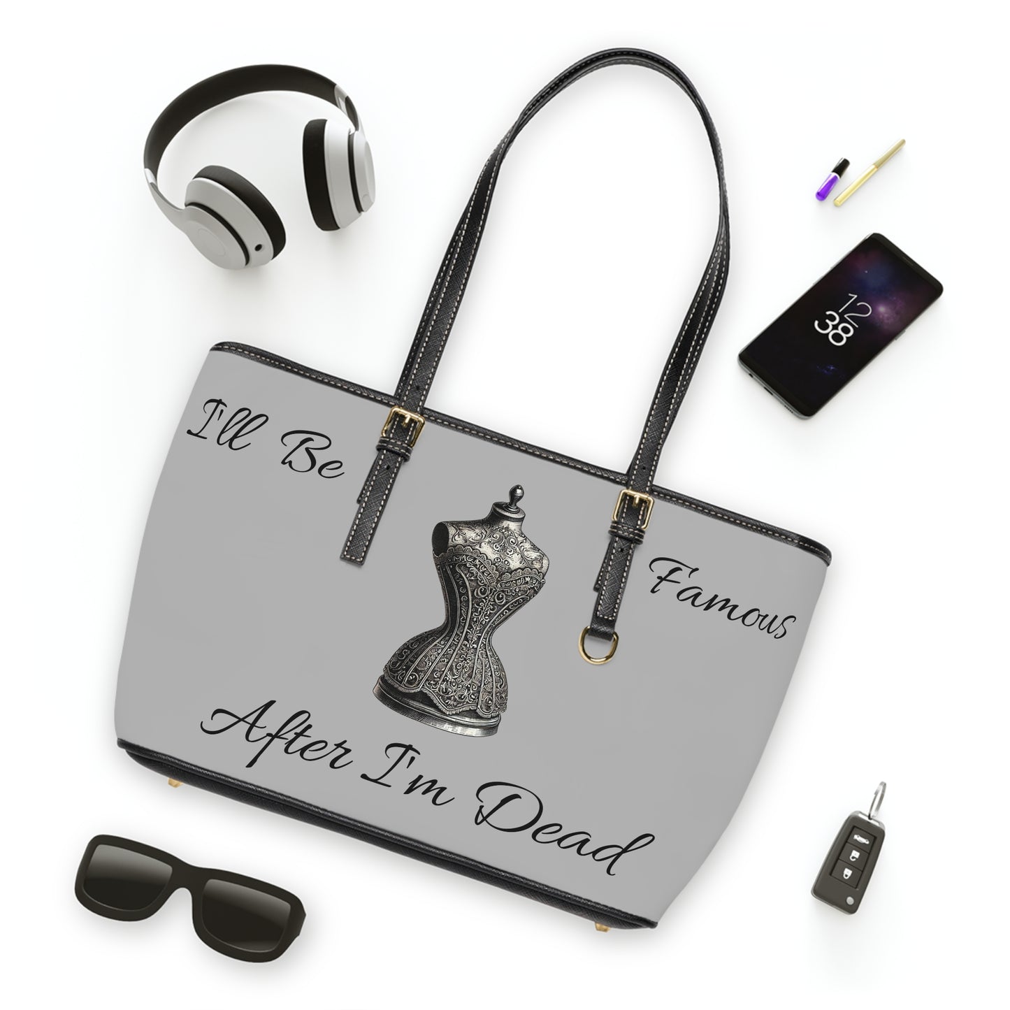 Fashion Designer Shoulder Bag - I’ll be famous after I’m dead - PU Leather Shoulder Bag