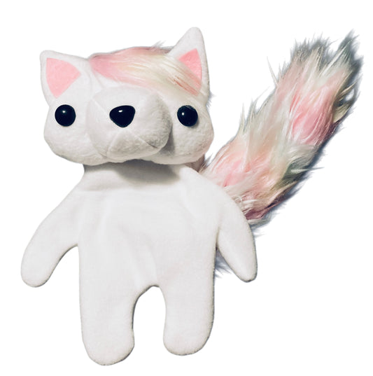 White Rainbow Fox Glove Puppet