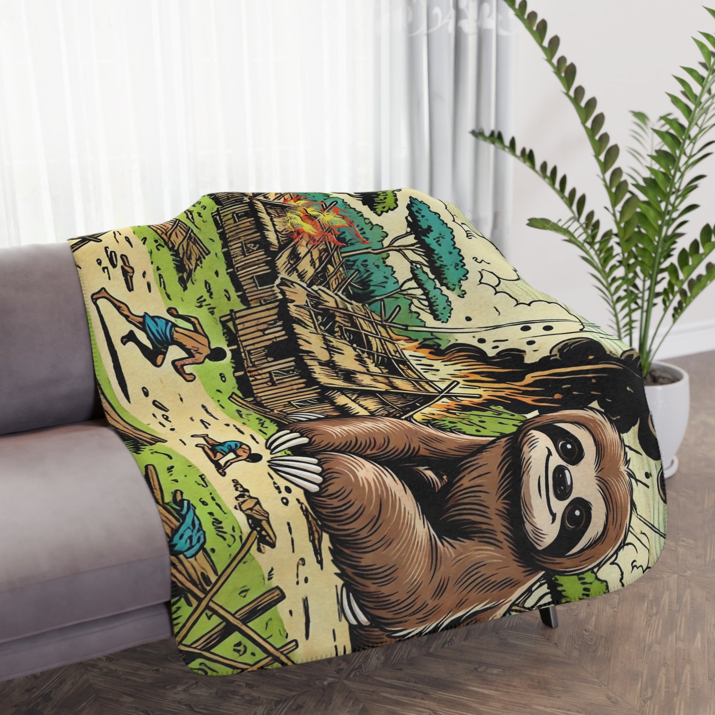 Giant Sloth Sherpa Blanket