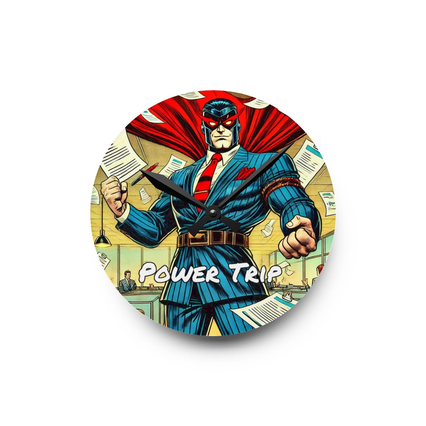 Power Trip Supervillain Acrylic Wall Clock