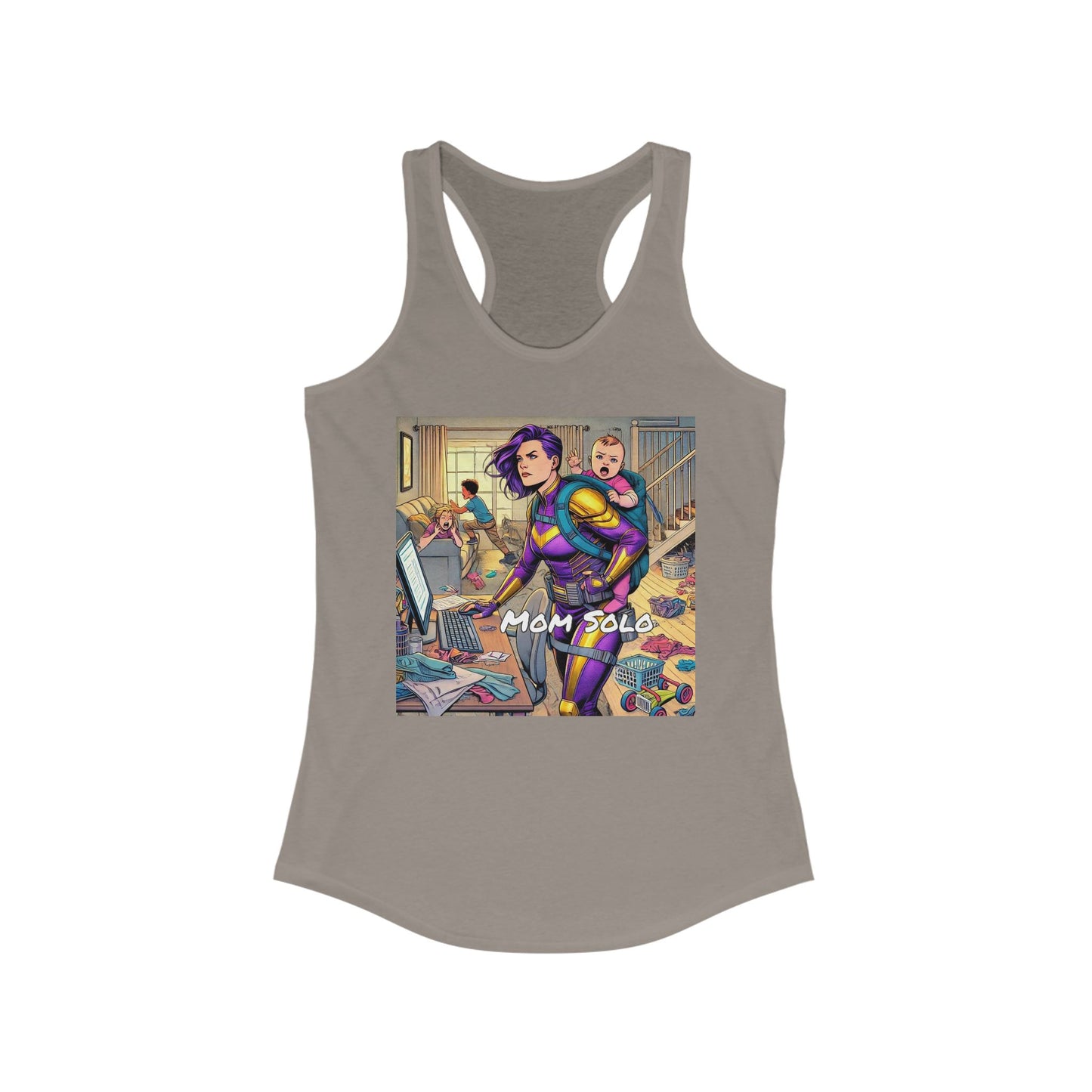 Mom Solo Super Hero Women's Racerback Tank