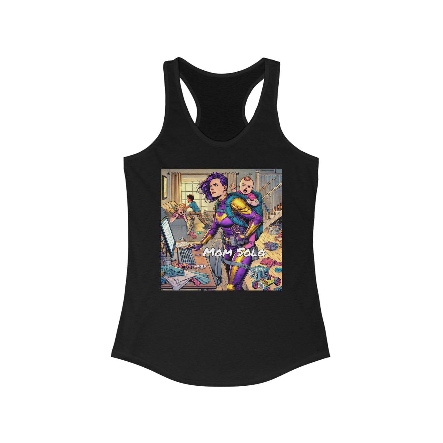 Mom Solo Super Hero Women's Racerback Tank