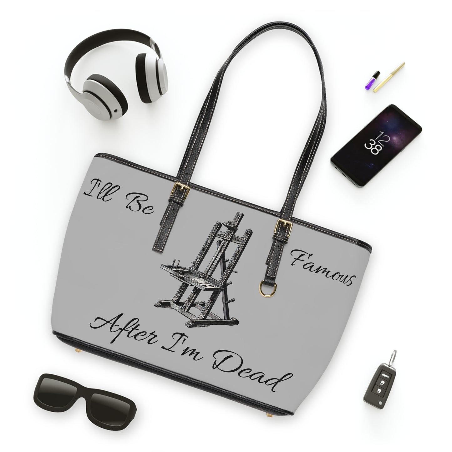 Artist Easel Shoulder Bag - I’ll be famous after I’m dead - PU Leather Shoulder Bag