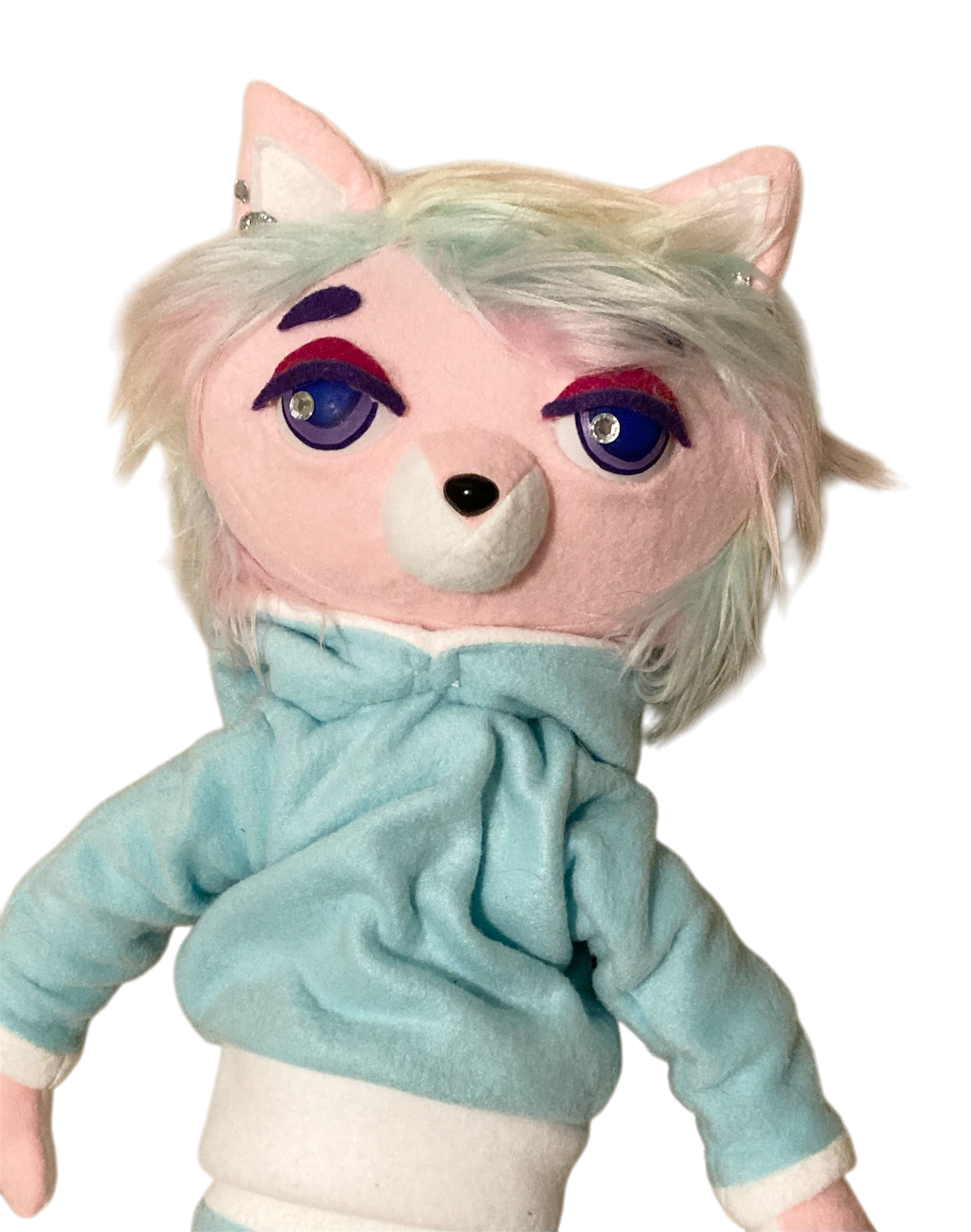 Foxy Girl 24 inch Plushie Art Doll with hoodie, shorts, and slippers