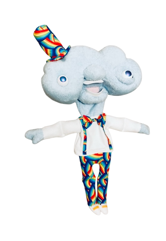 Cloud Puppet With Twitching Eyelid and Rainbow outfit