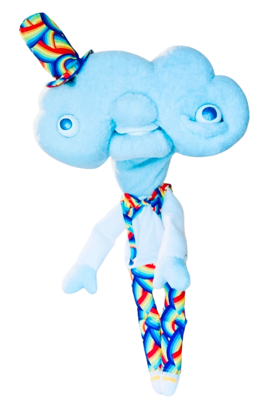 Cloud Puppet With Twitching Eyelid and Rainbow outfit